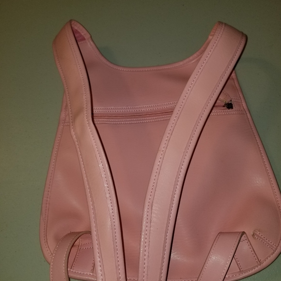 Small Vegan Leather Backpack in Baby Pink - Picture 4 of 6